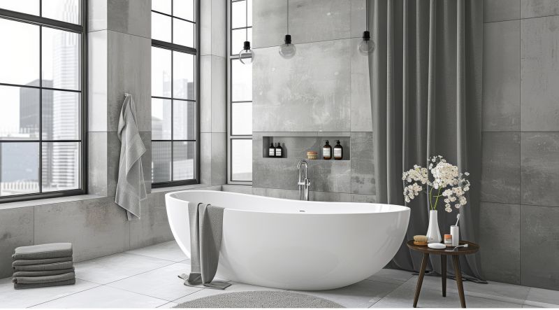 Contemporary Bathroom with New Bathtub